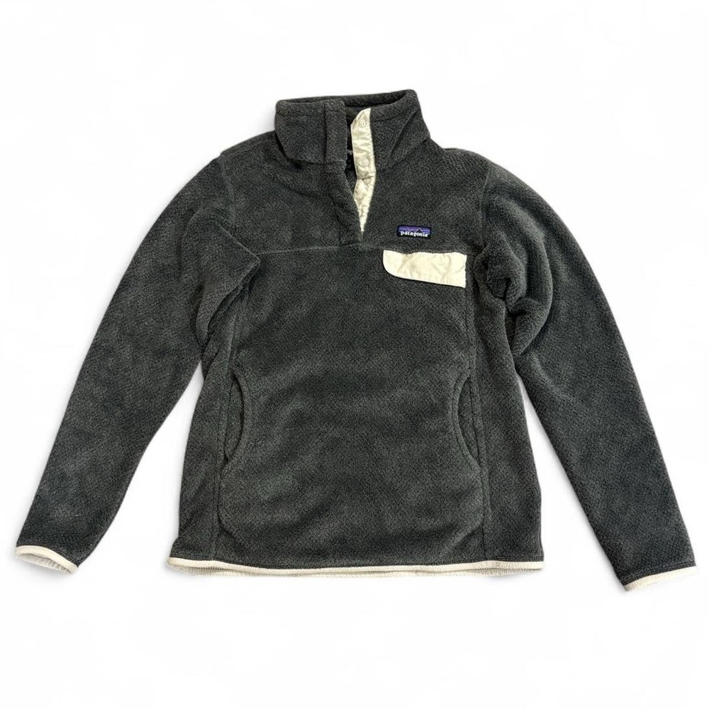 Womens Patagonia Snap T Re Tool Textured Fleece Grey & Cream